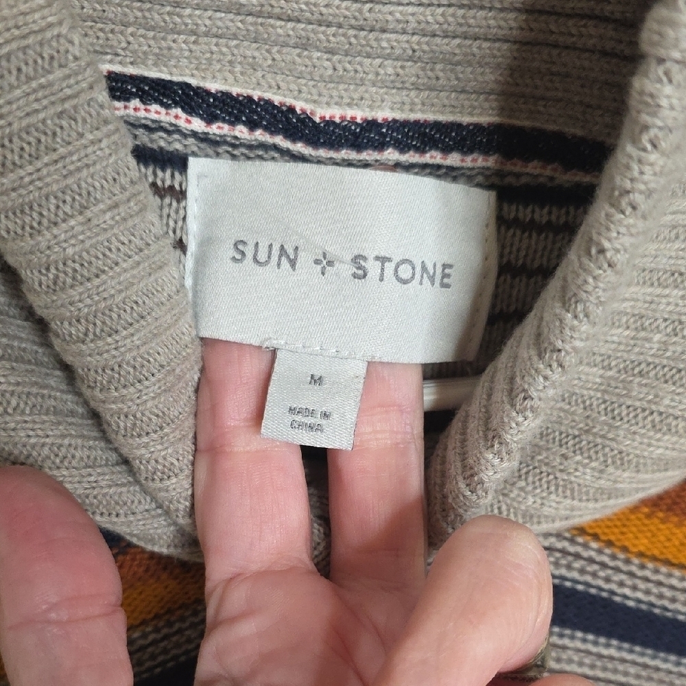 Sun + Stone Multicolor Striped Turtleneck Sweater - Picture 2 of 6
